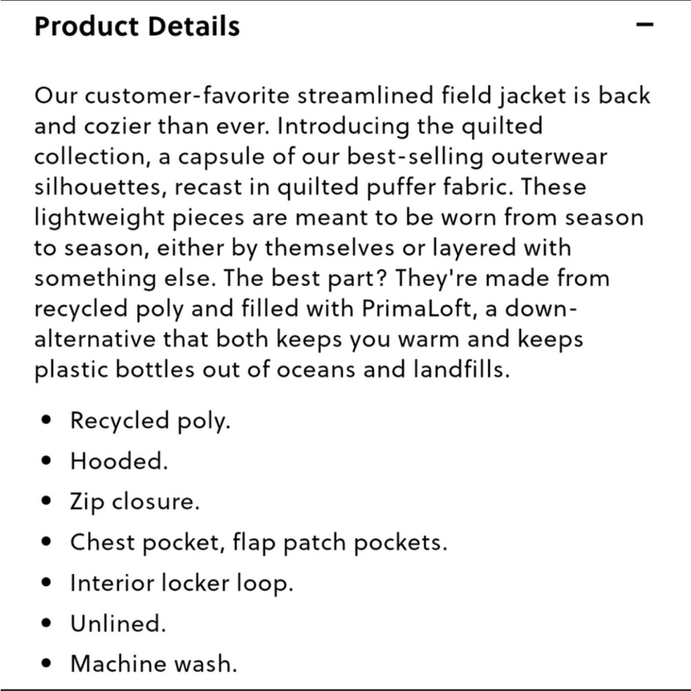 J. Crew Green Quilted Primaloft Field Jacket NWT Medium - Picture 6 of 6